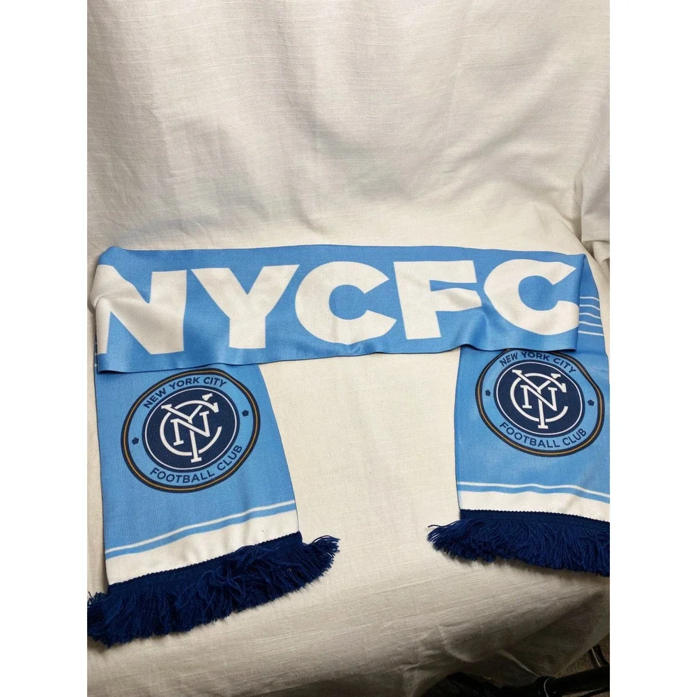 New York City FC *Lot of 2* NYCFC Soccer Scarves Blue Navy White Reversible